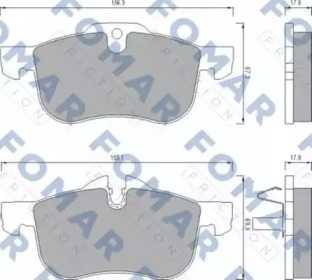 FOMAR FRICTION fo680381 -  Комплект тормозных колодок, дисковый тормоз